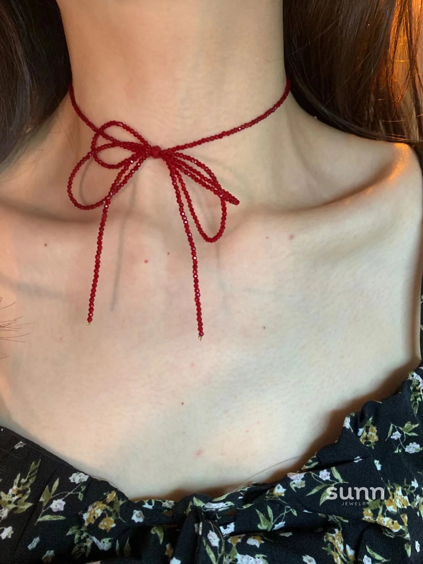 Tamira Crystal Bow Choker