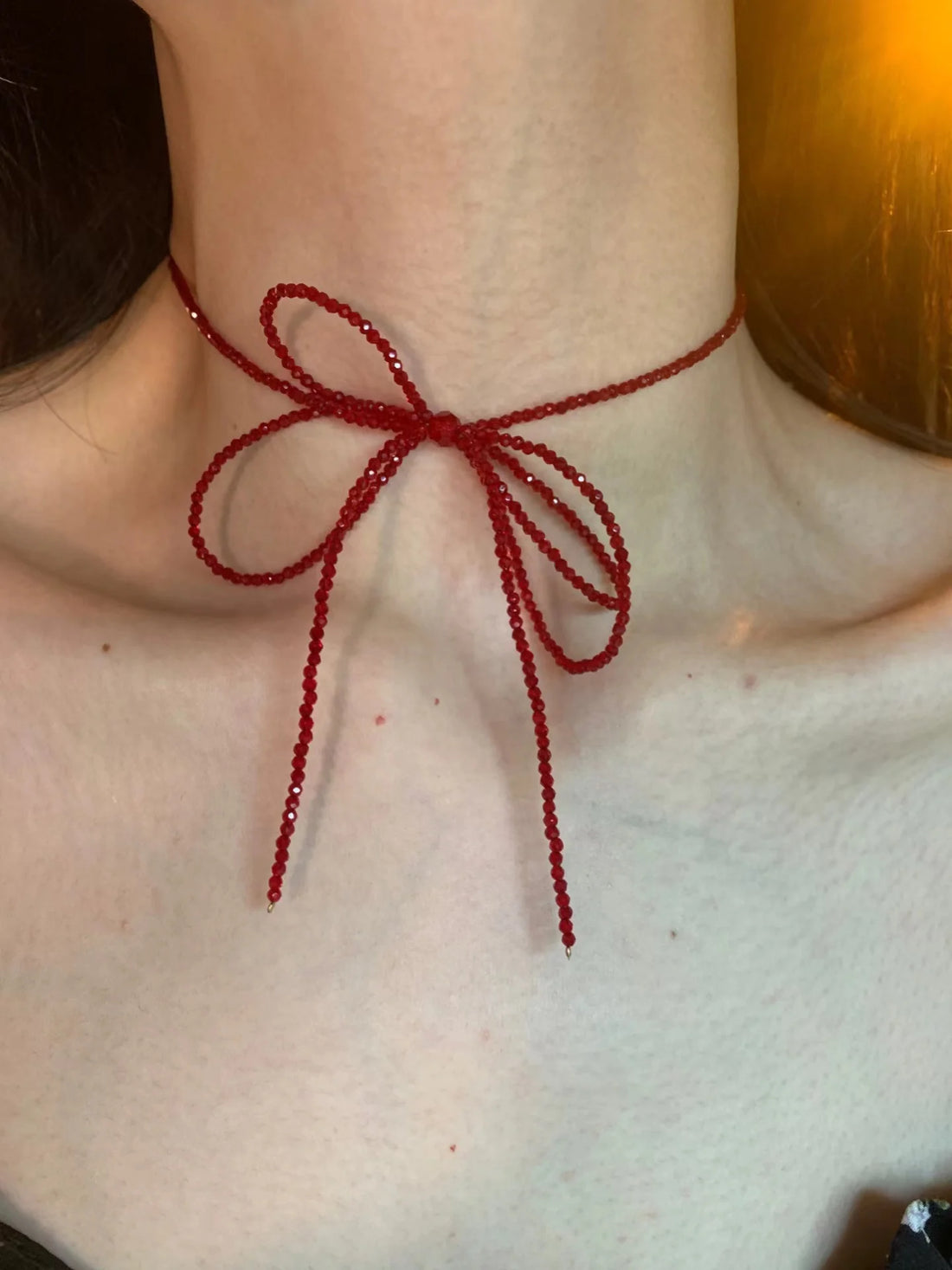 Tamira Crystal Bow Choker
