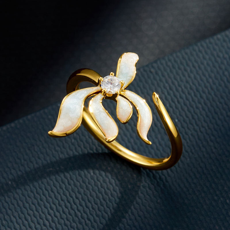 Tamsin Iris Enamel Open Ring [4V5IJTH0]