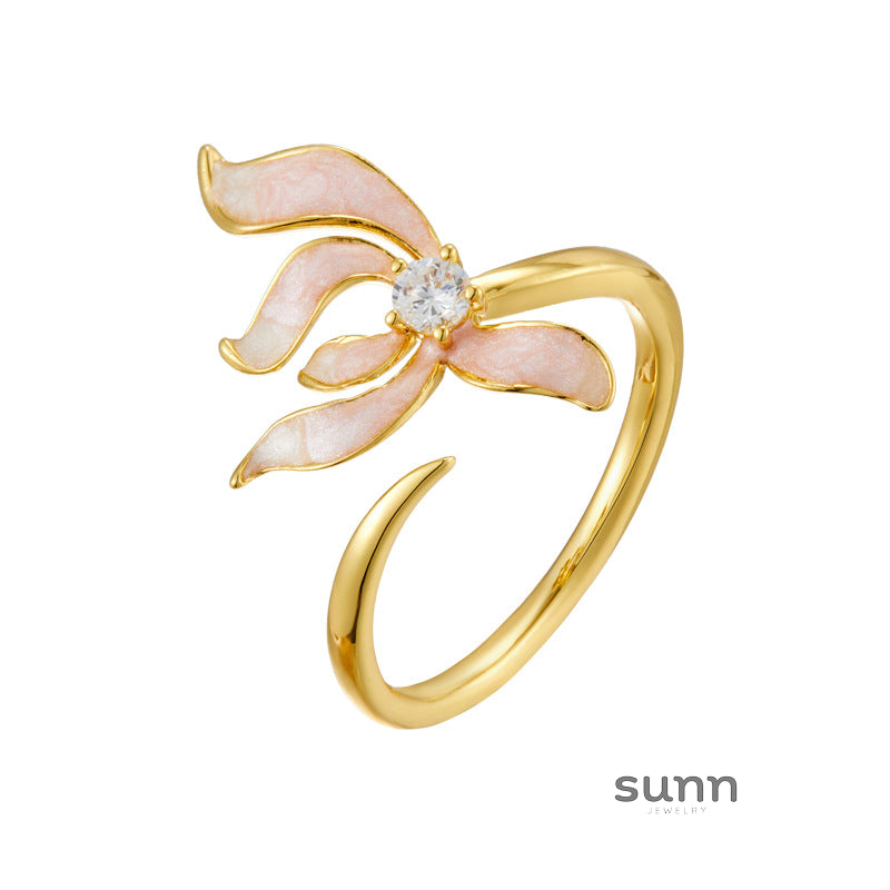 Tamsin Iris Enamel Open Ring [RDVLFECH]