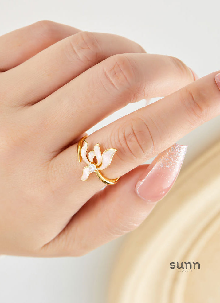 Tamsin Iris Enamel Open Ring [KV4QJXM0]