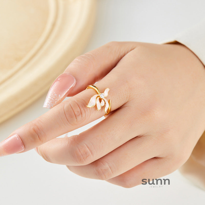Tamsin Iris Enamel Open Ring [4V5IJTH0]