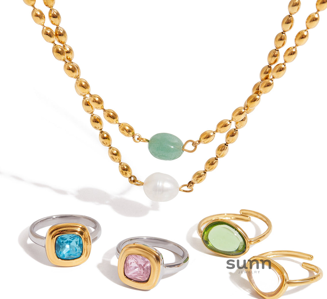 Tamsin Pearl & Stone Jewelry Set [YBTNZPCF]