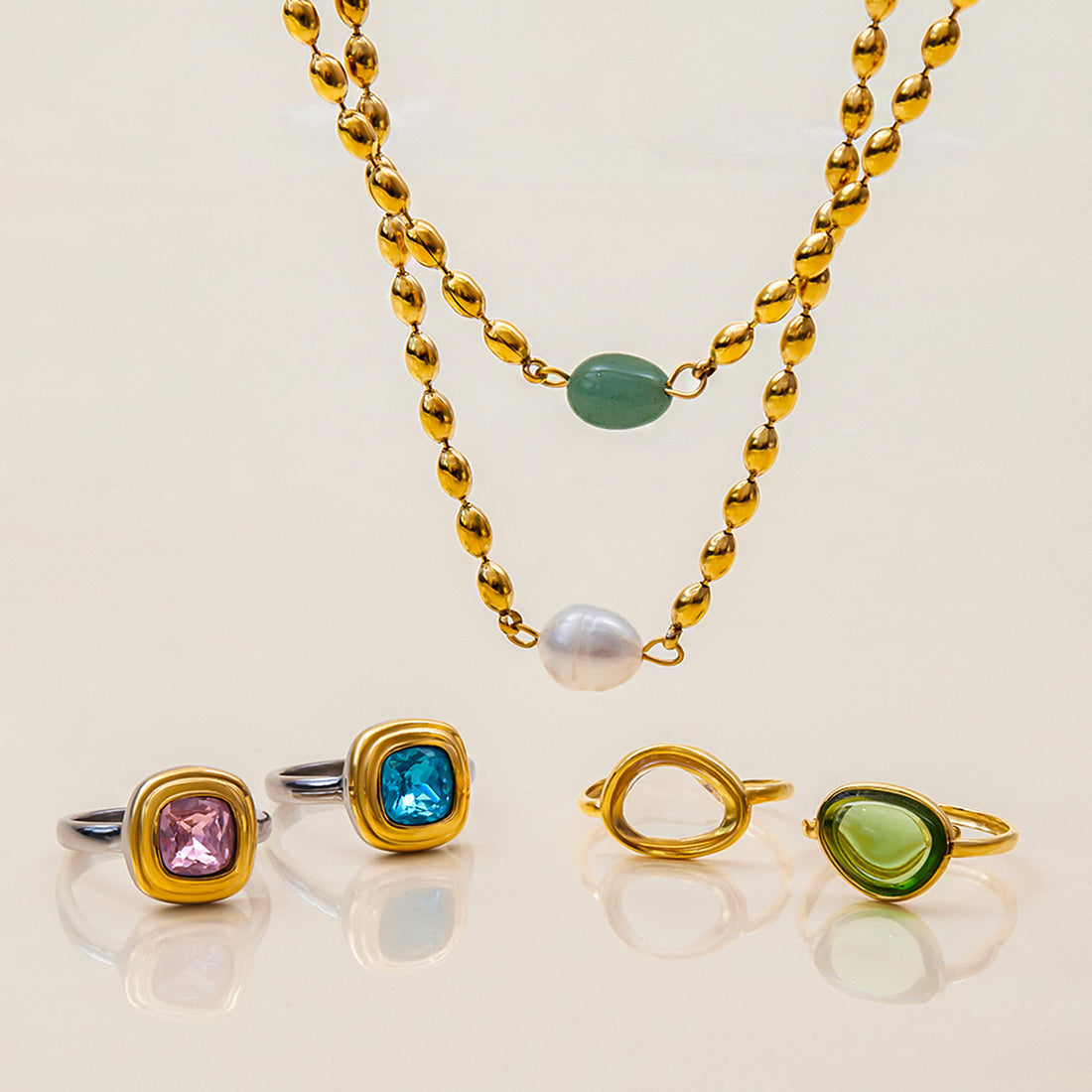 Tamsin Pearl & Stone Jewelry Set [2I8I8B5J]