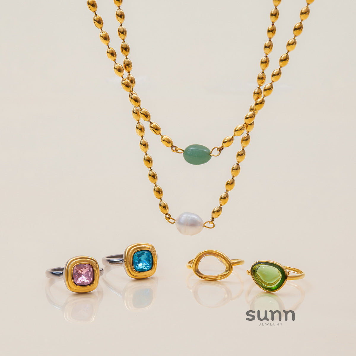 Tamsin Pearl & Stone Jewelry Set [Y5M4RS8G]