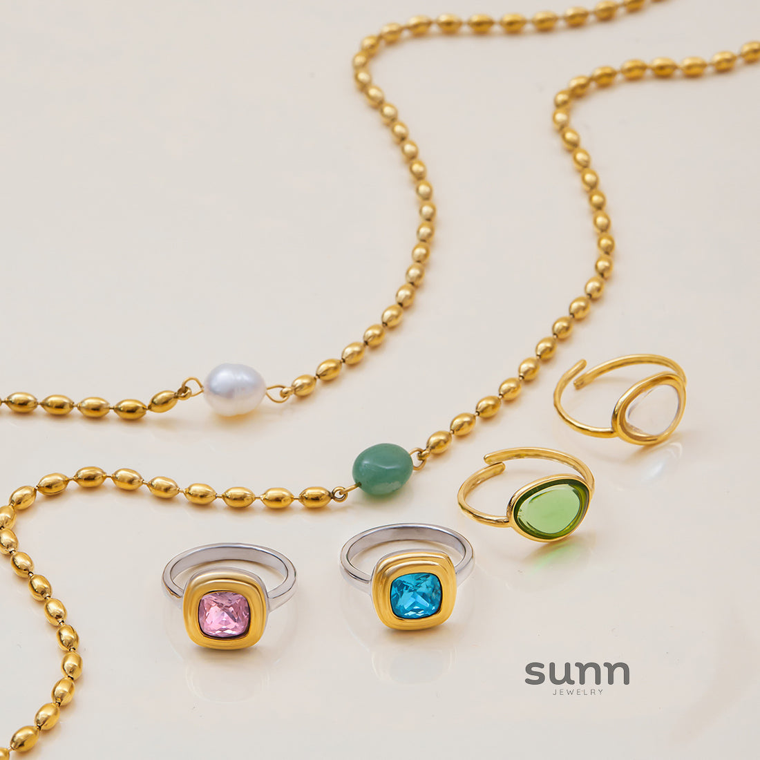 Tamsin Pearl & Stone Jewelry Set [2I8I8B5J]