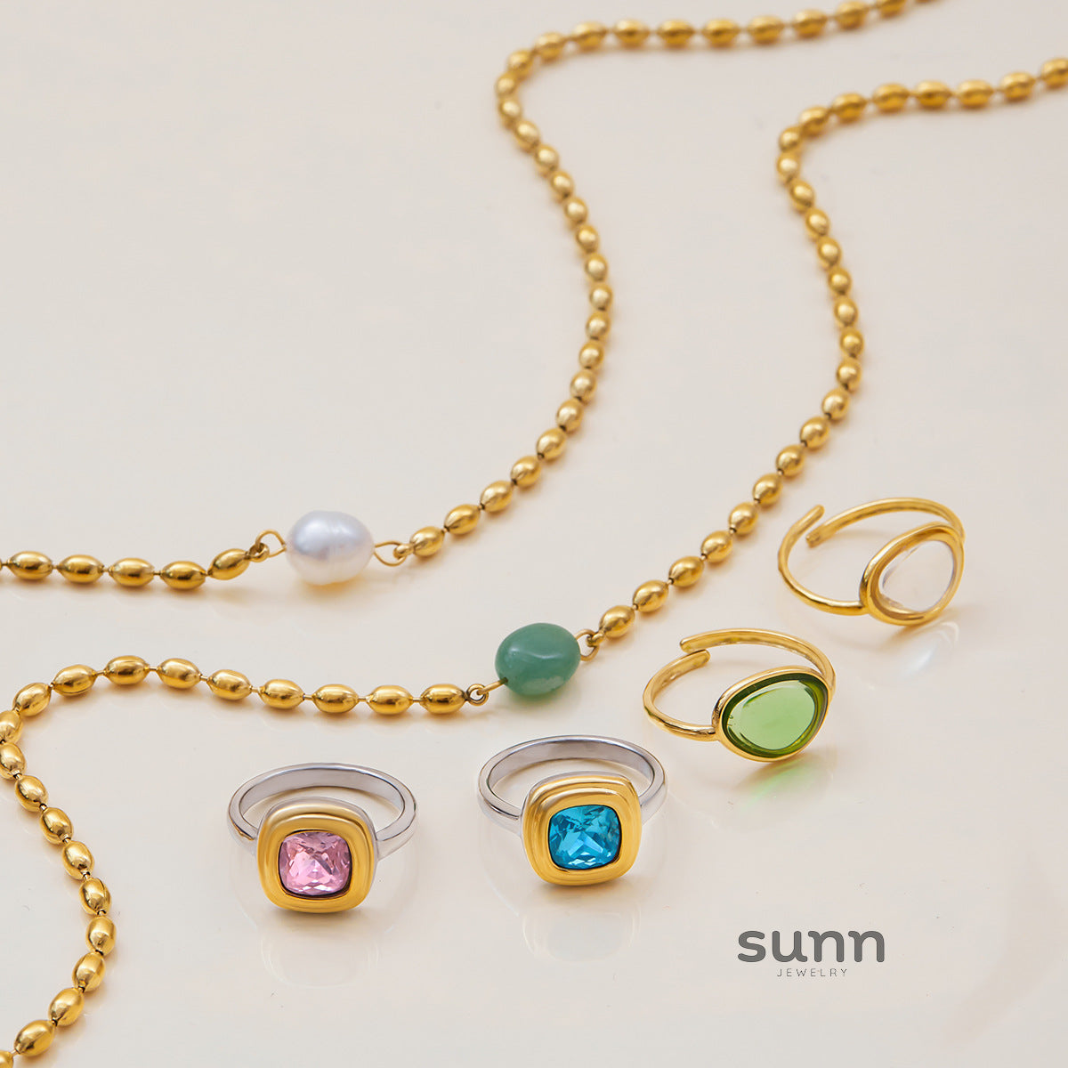 Tamsin Pearl & Stone Jewelry Set [Z510USGV]
