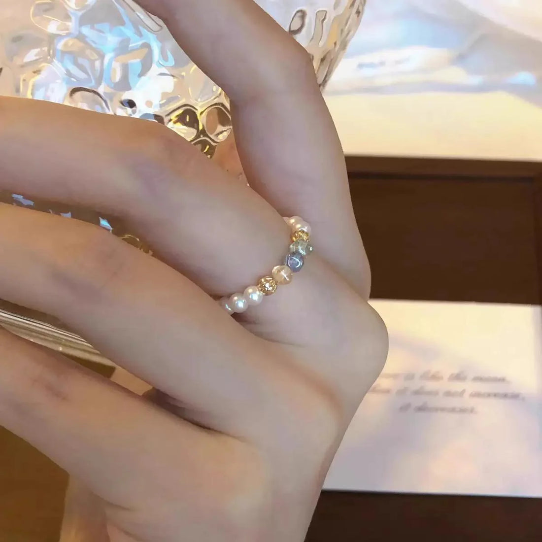 Tanisha Sparkling Pearl Ring