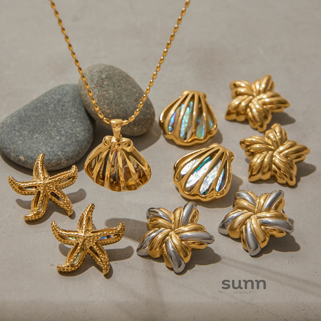 Tanishka Abalone Shell Jewelry Set [Q7C5U6KU]