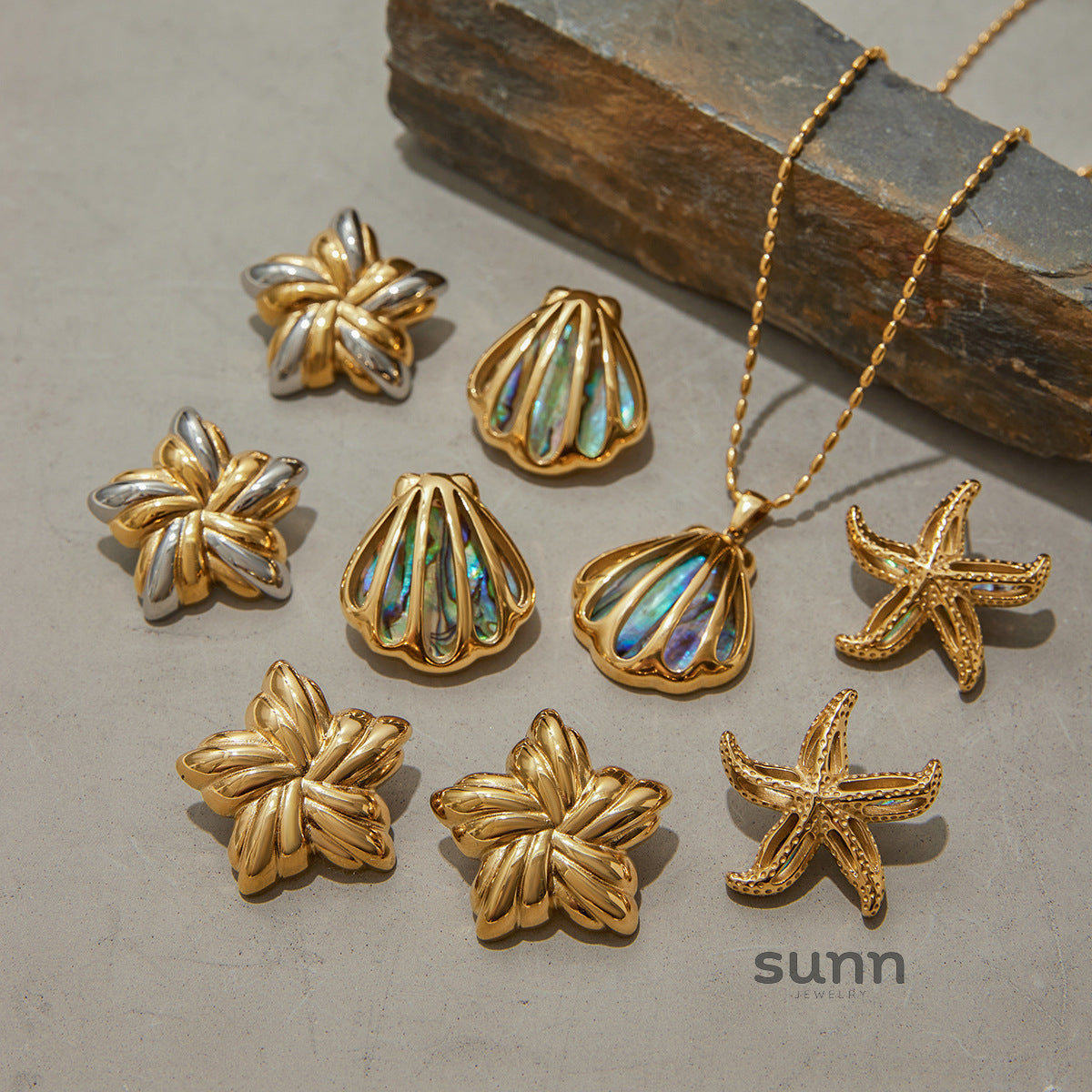 Tanishka Abalone Shell Jewelry Set [87P61LYM]
