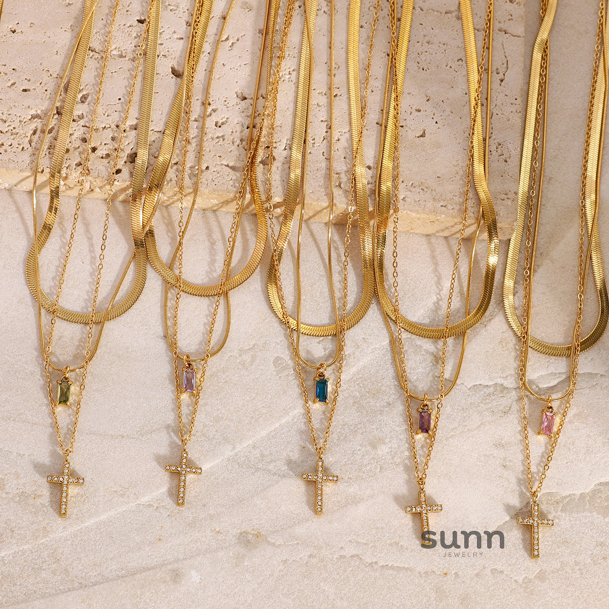Taniya Layered Zircon Necklace [T3XRNUQP]
