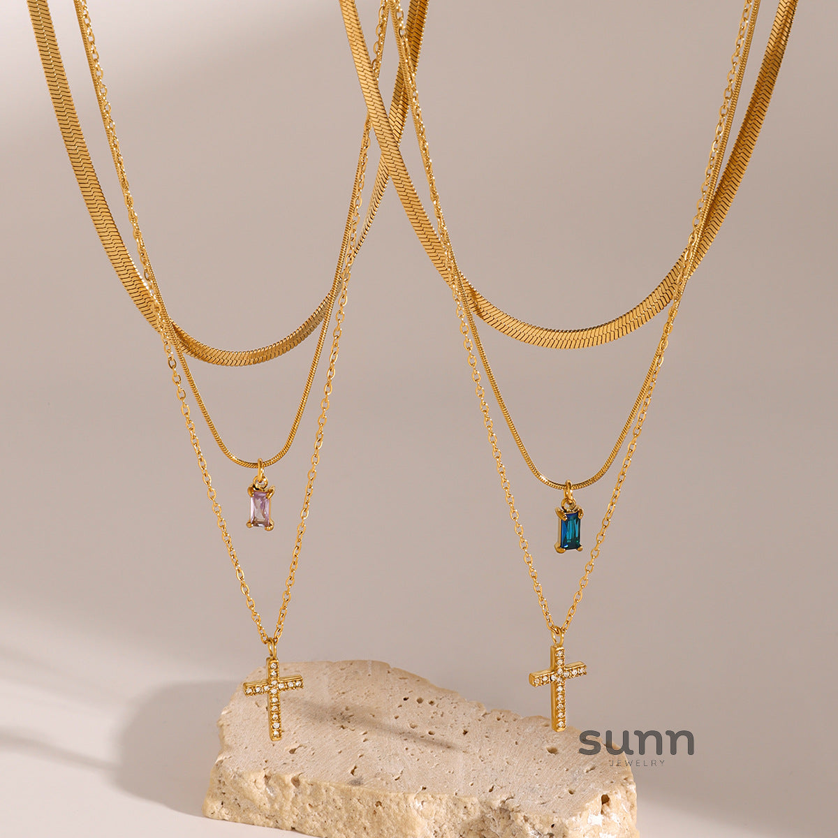 Taniya Layered Zircon Necklace [TT9Z0PLE]