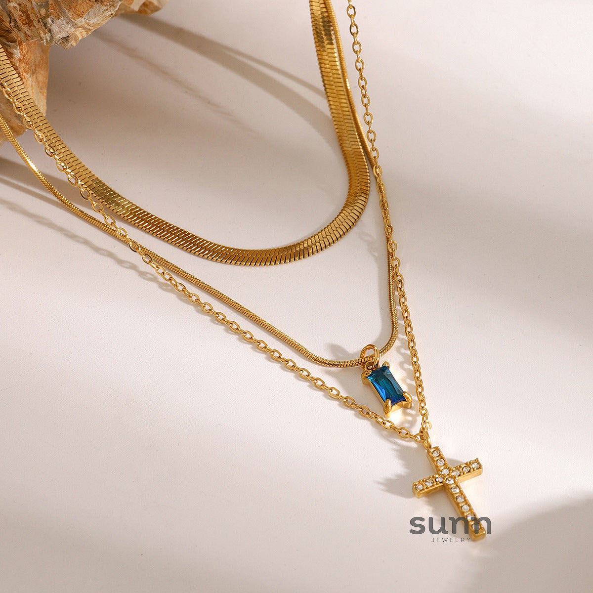 Taniya Layered Zircon Necklace [VGZUC9ZO]