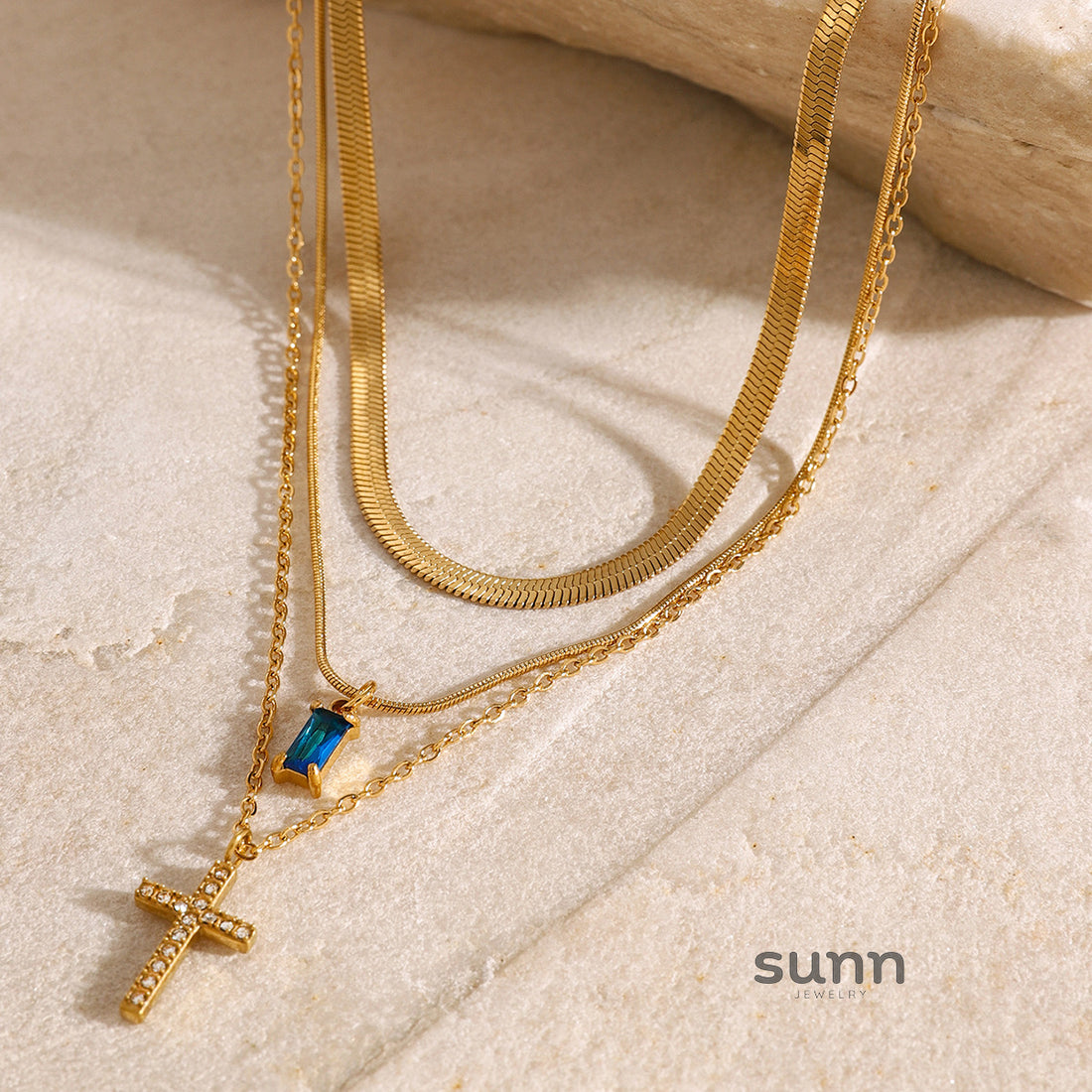 Taniya Layered Zircon Necklace [FDNN94SY]