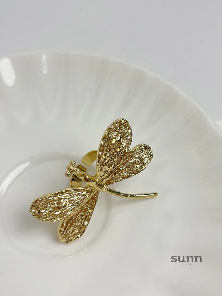 Taniyah Vintage Dragonfly Brooch Ring