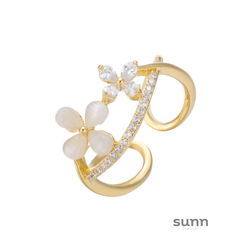 Tanner Cat Eye Petal Ring [1HSU6AGJ]