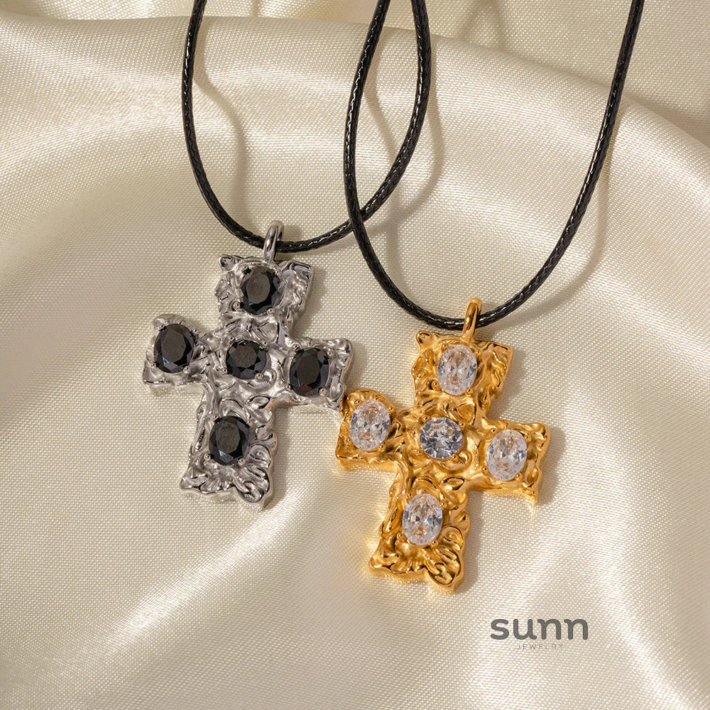 Tasha Hammered Zircon Necklace