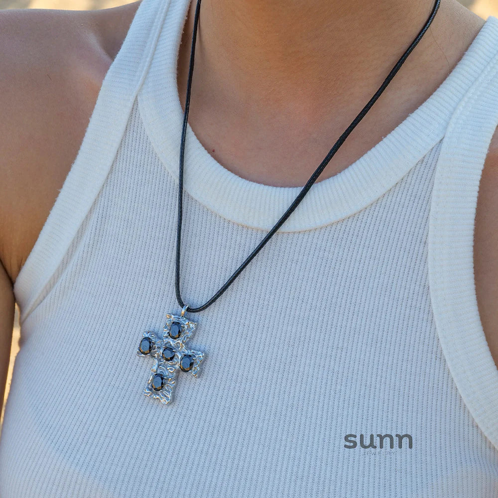 Tasha Hammered Zircon Necklace