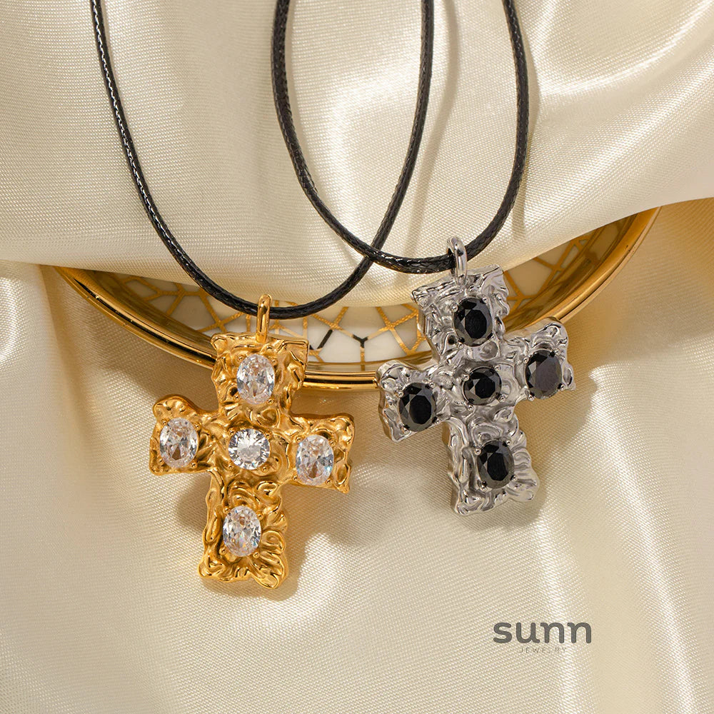 Tasha Hammered Zircon Necklace