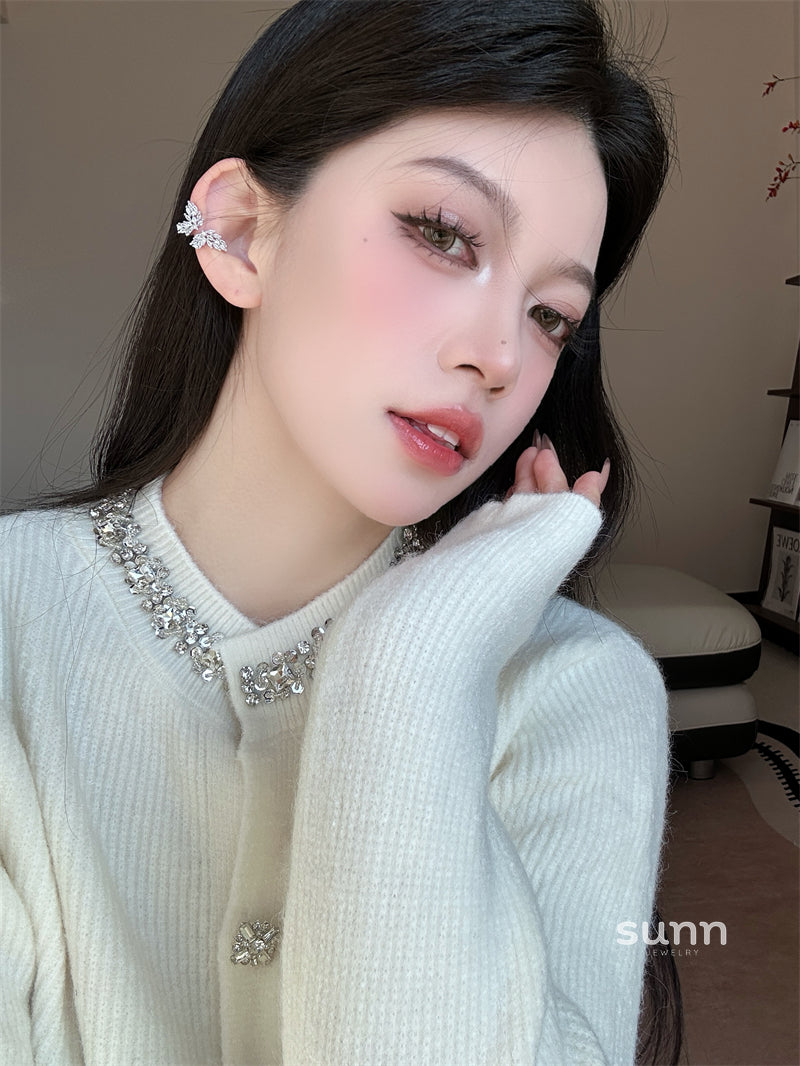 Tasnim Zircon Butterfly Earrings [XGDWEFCZ]