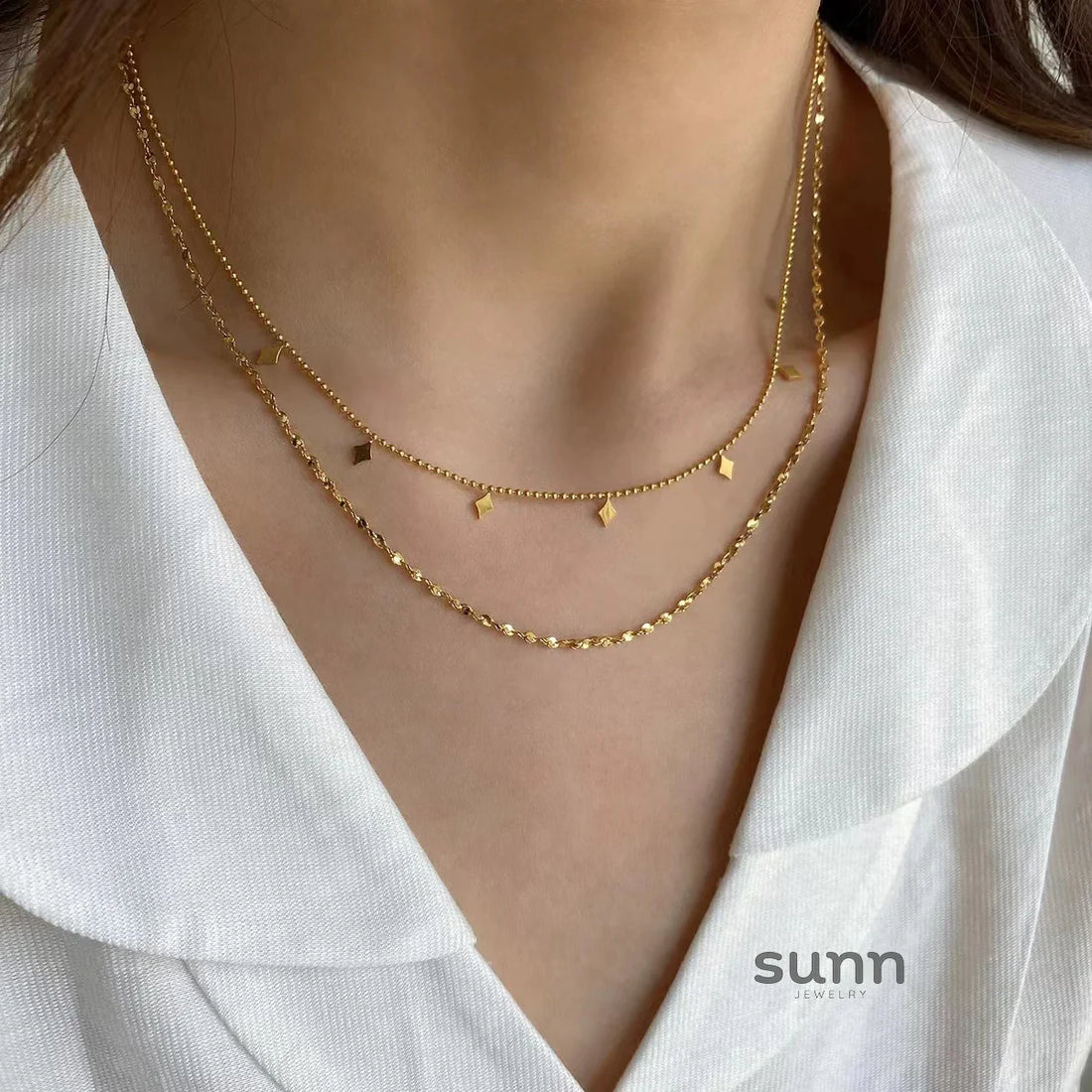 Taylah Layered Disc Tassel Necklace