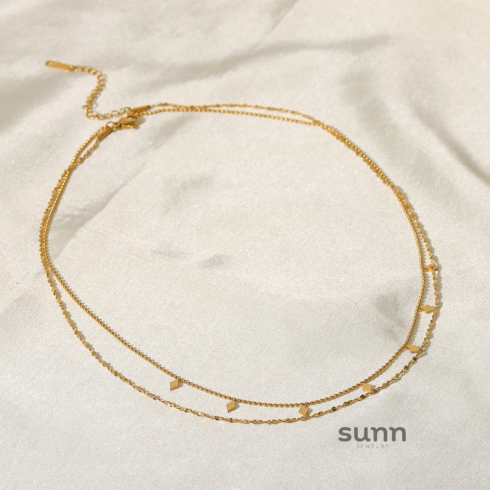 Taylah Layered Disc Tassel Necklace