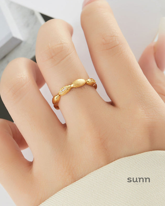 Taylen Gold Bead Open Ring [CGSUXJBT]
