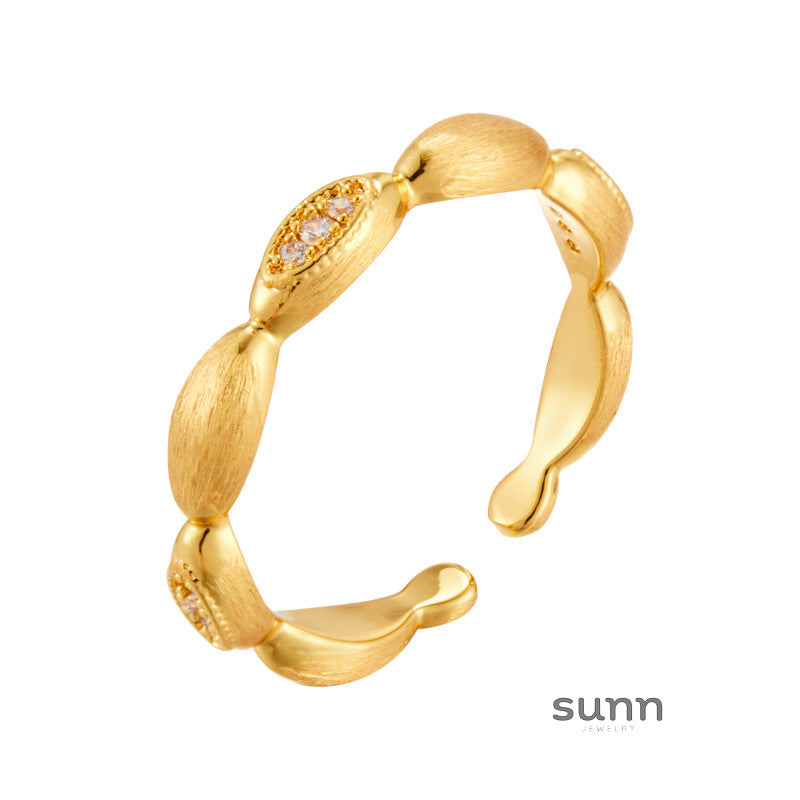Taylen Gold Bead Open Ring [8N4G3C4N]