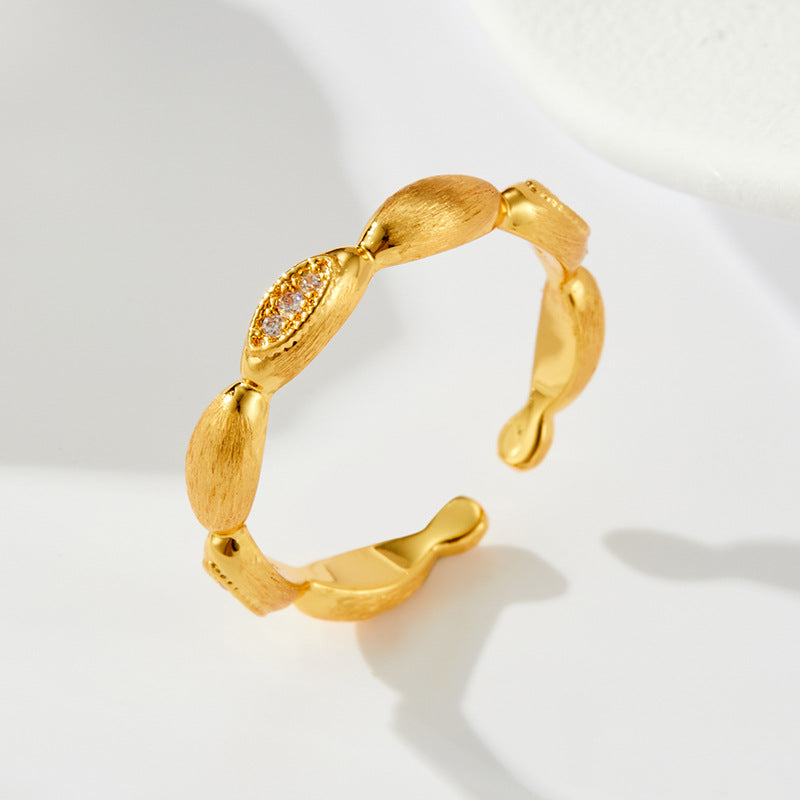 Taylen Gold Bead Open Ring [2IUH0IYF]