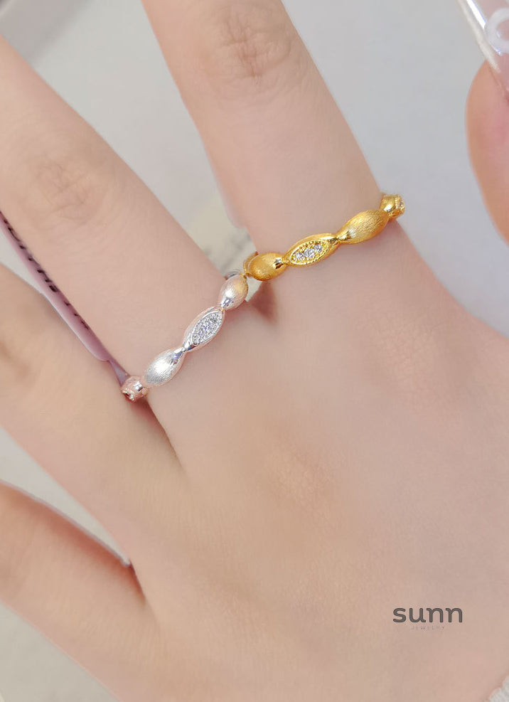 Taylen Gold Bead Open Ring [68R3P9NI]