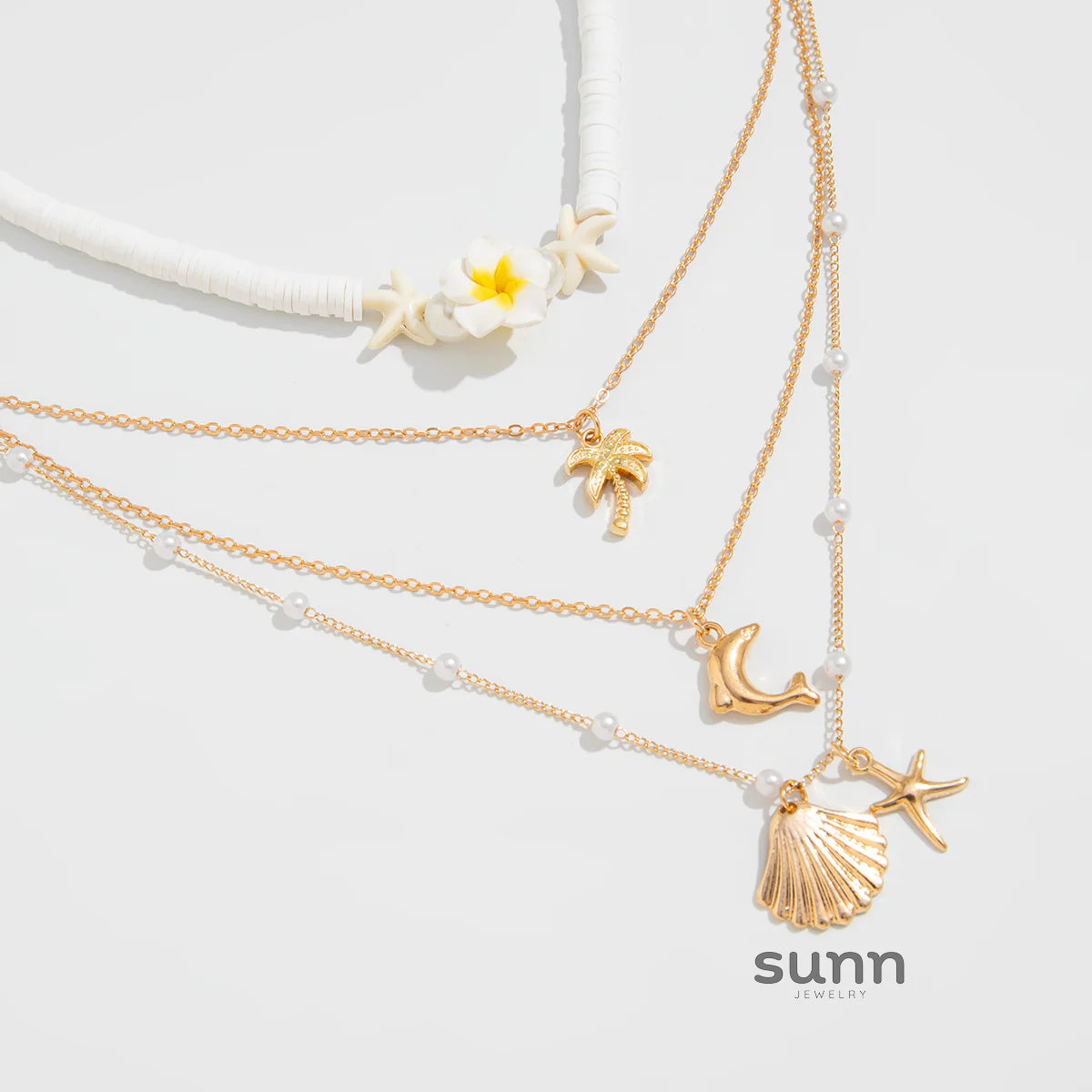 Taylin Layered Charm Necklace Set