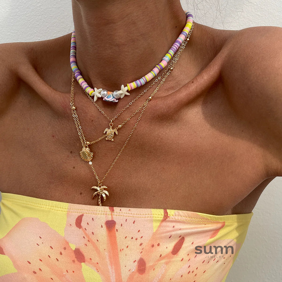Taylin Layered Charm Necklace Set