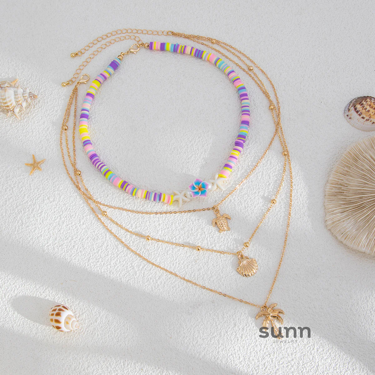 Taylin Layered Charm Necklace Set