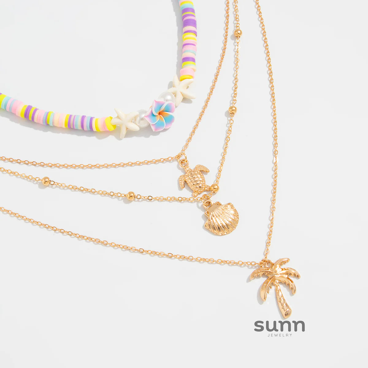 Taylin Layered Charm Necklace Set