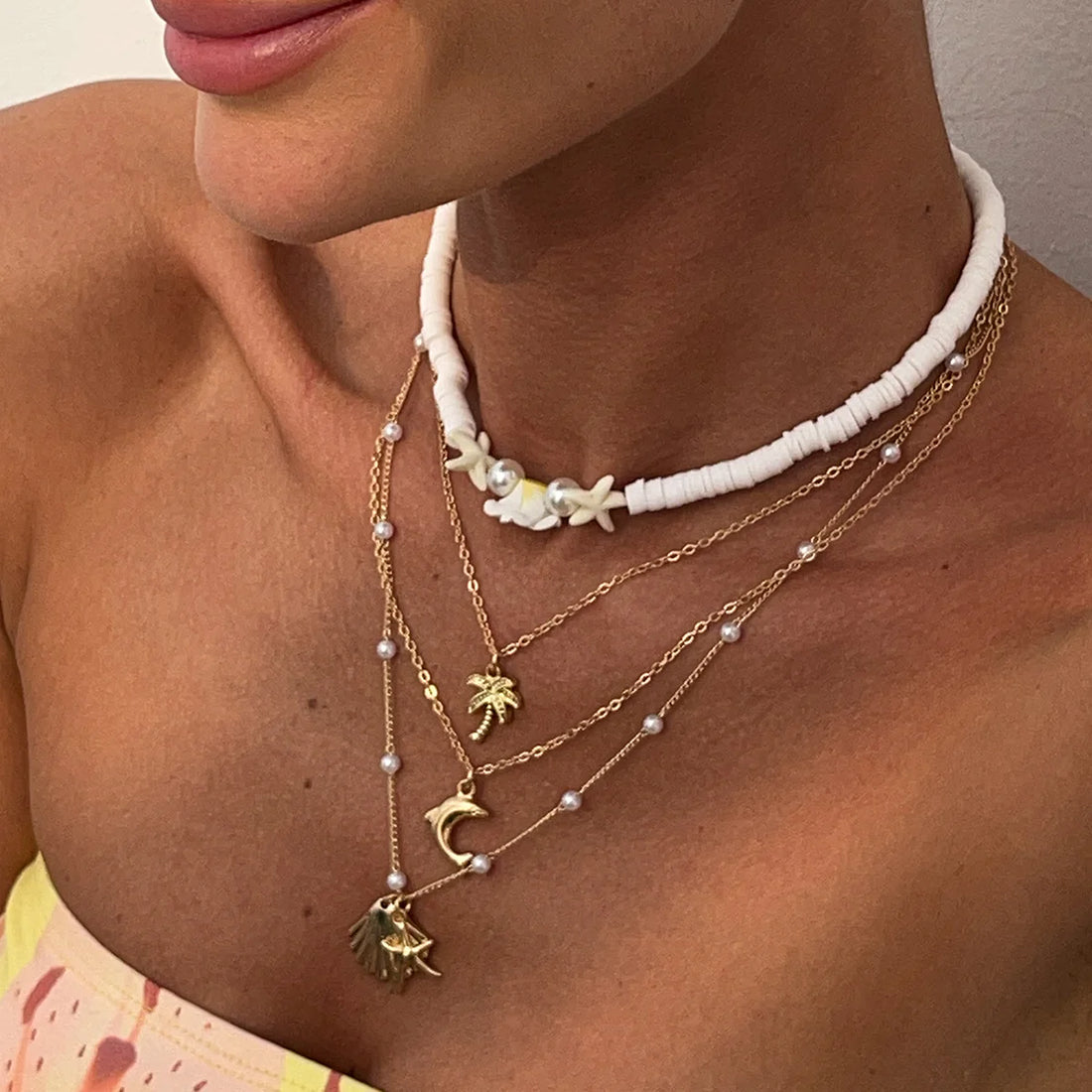 Taylin Layered Charm Necklace Set