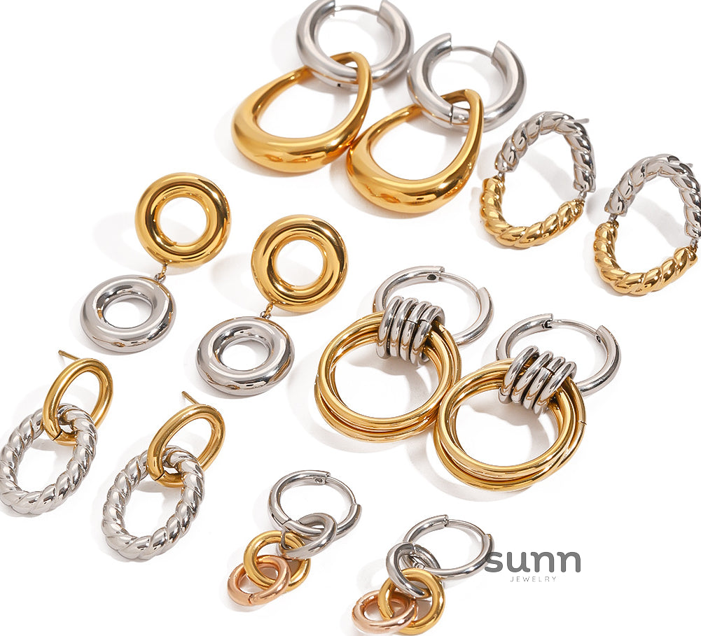 Taylynn Colorblock Hoop Earrings [GQVXEPFT]