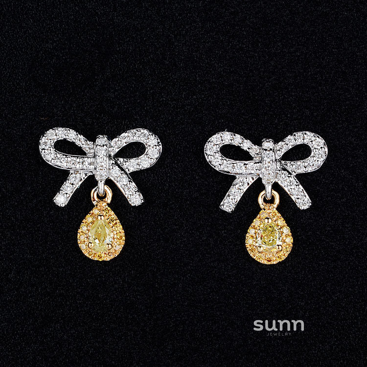 Teegan Bow Drop Diamond Earrings [IZ3ERA7E]