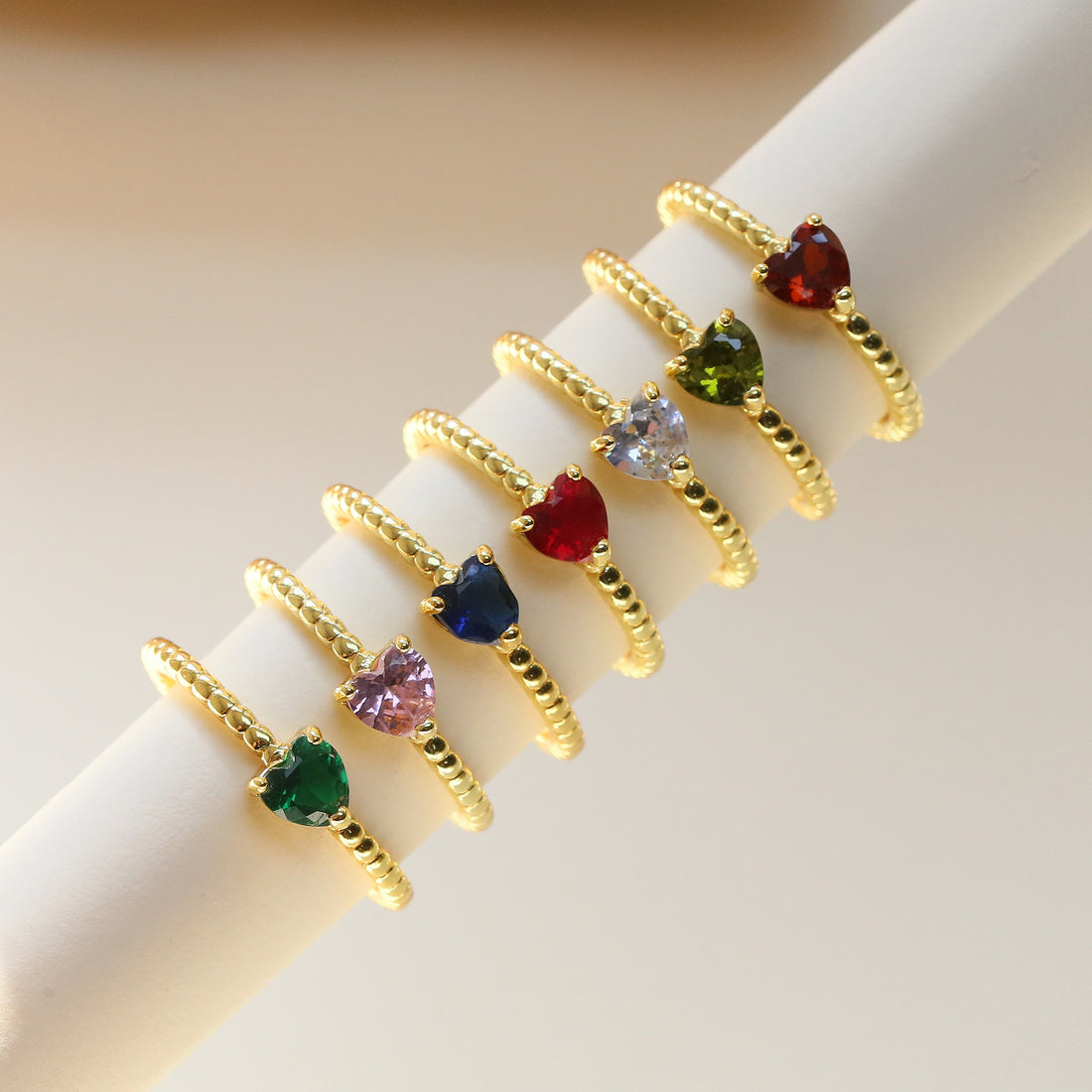 Teigan Heart Gemstone Open Ring [1HF5LC5A]