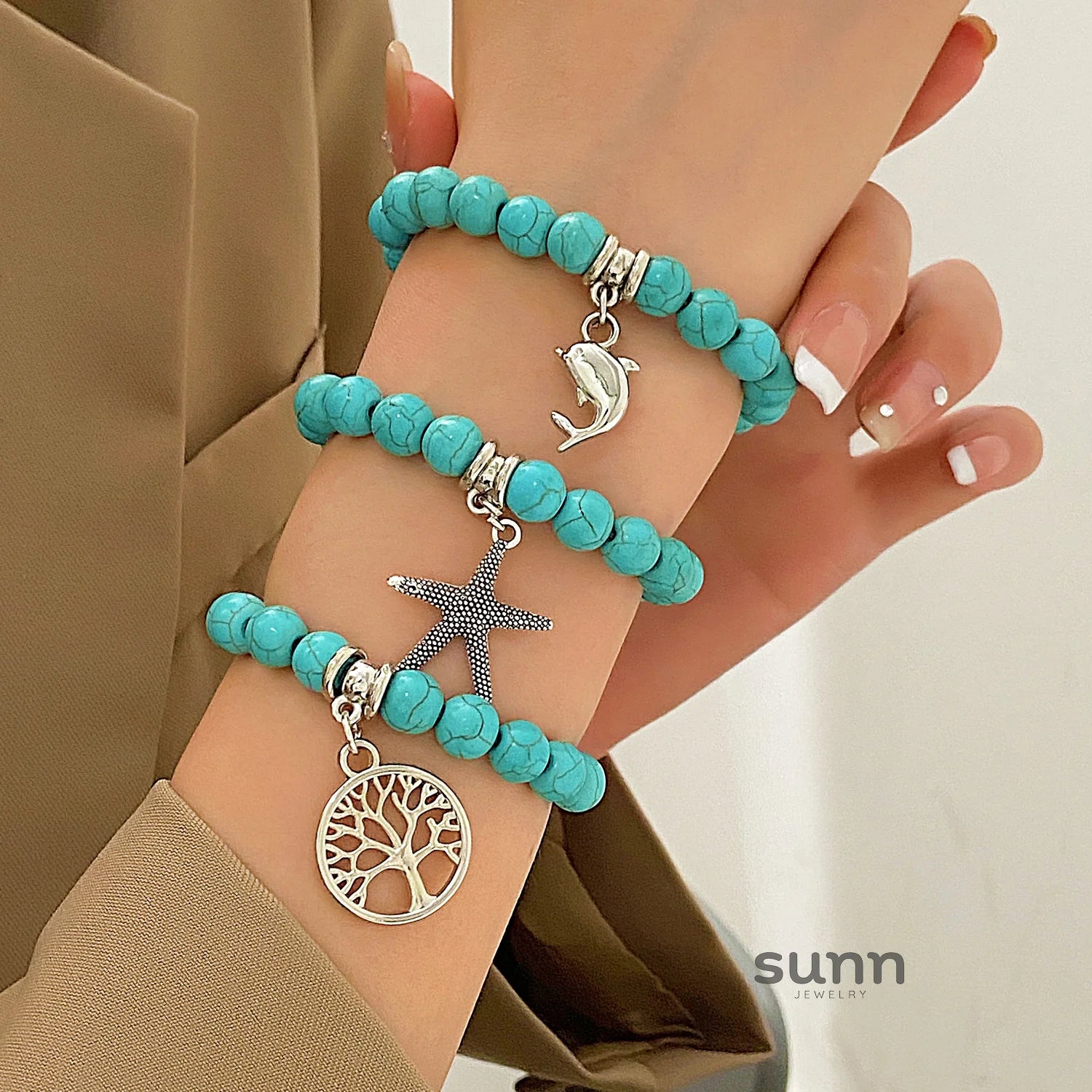 Temperance Stacked Cross Bead Bracelet