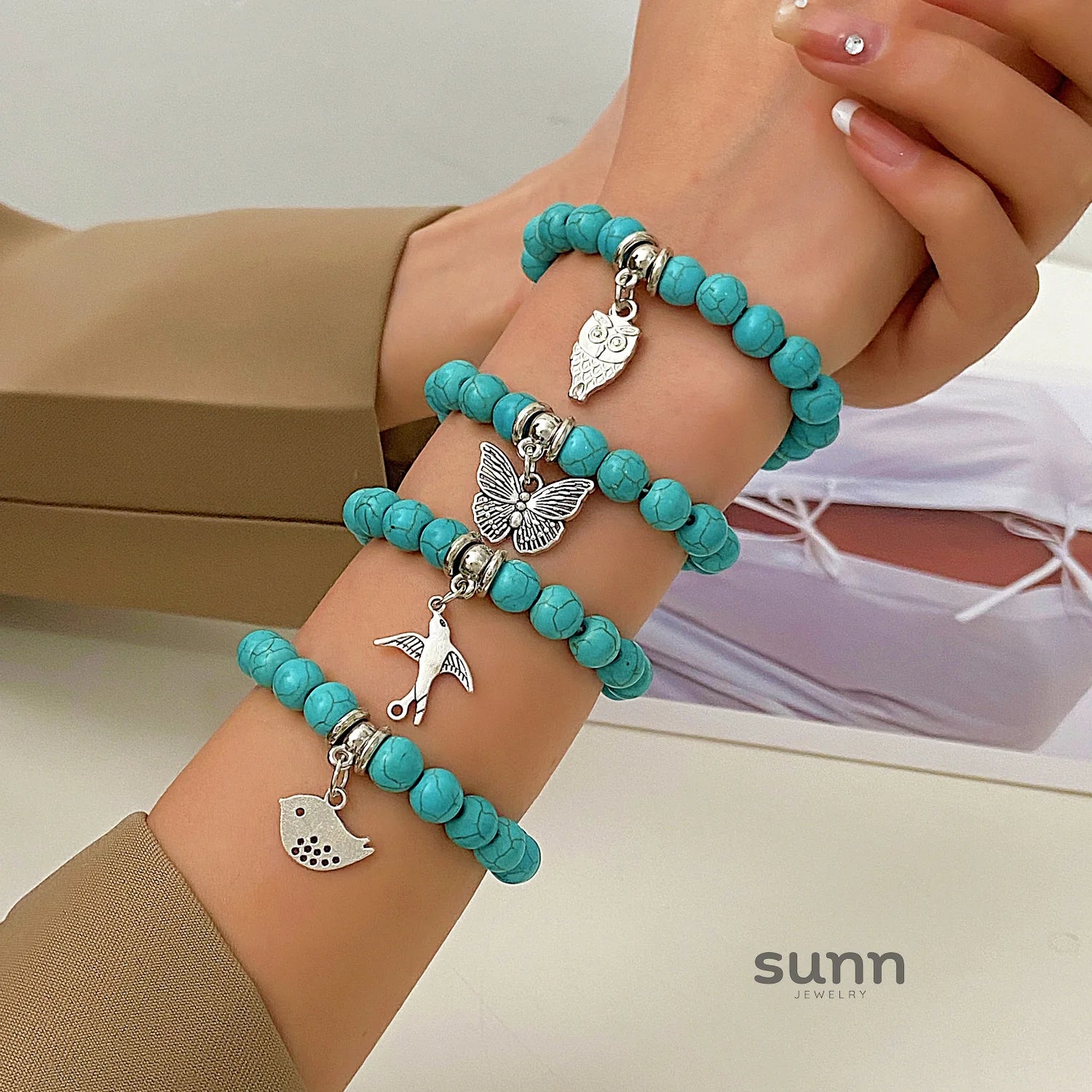 Temperance Stacked Cross Bead Bracelet