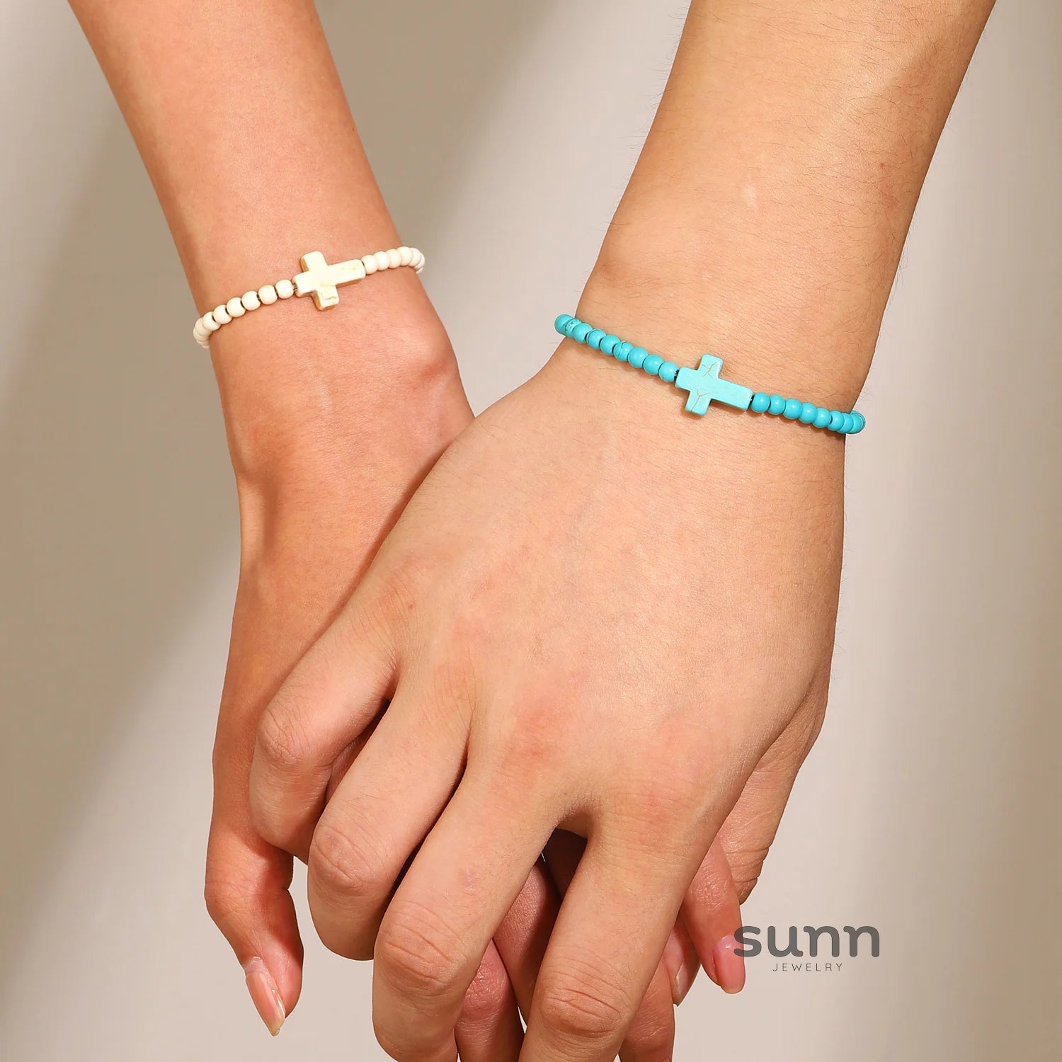 Temperance Stacked Cross Bead Bracelet