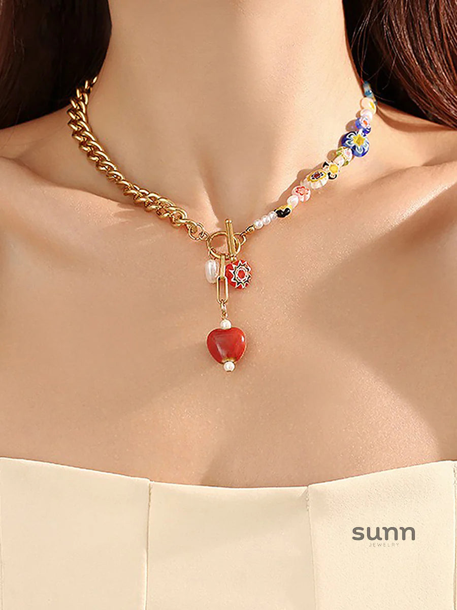 Tensley Glazed Cherry Pearl Necklace