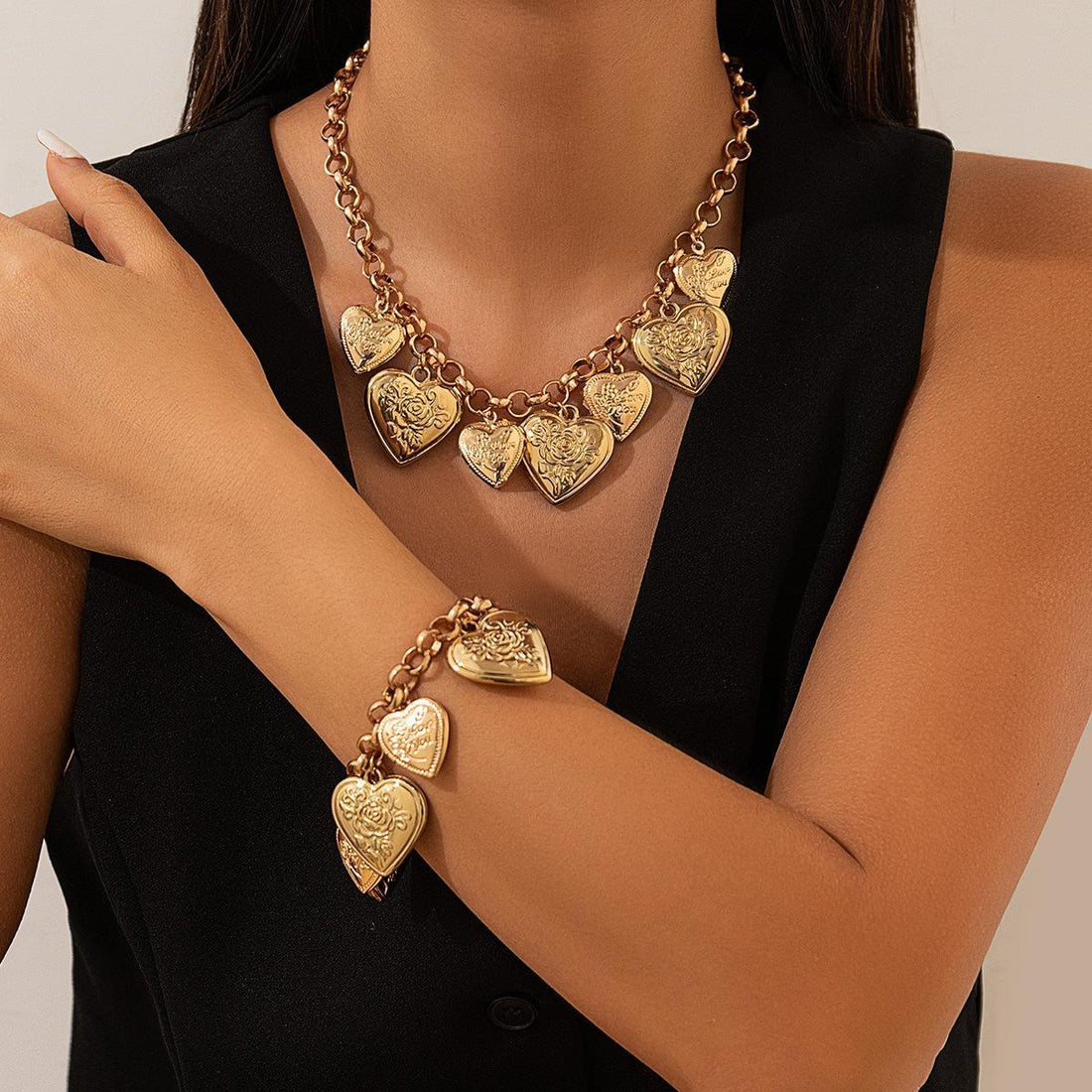 Teresa Chunky Heart Necklace [NNRD19LB]
