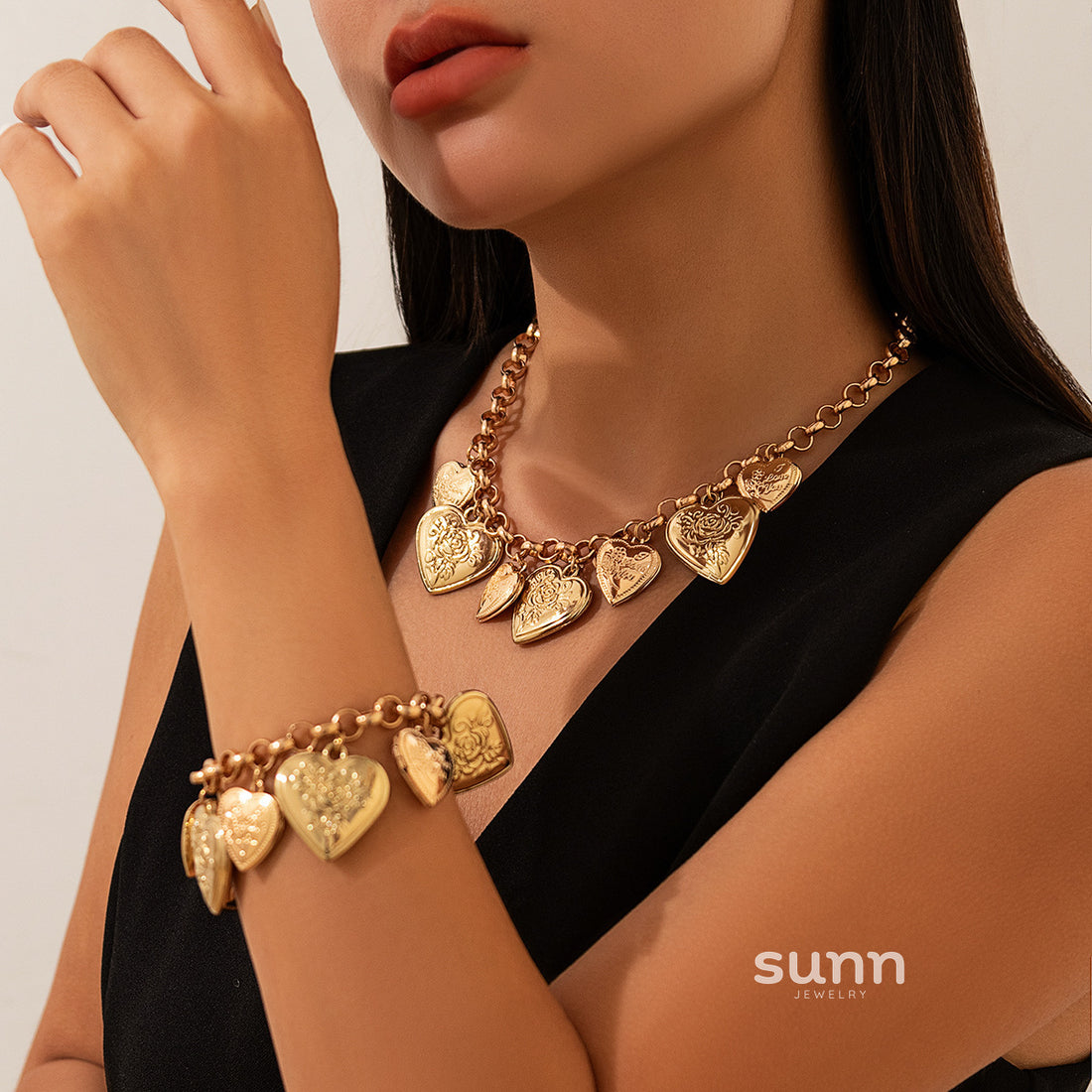 Teresa Chunky Heart Necklace [NNRD19LB]