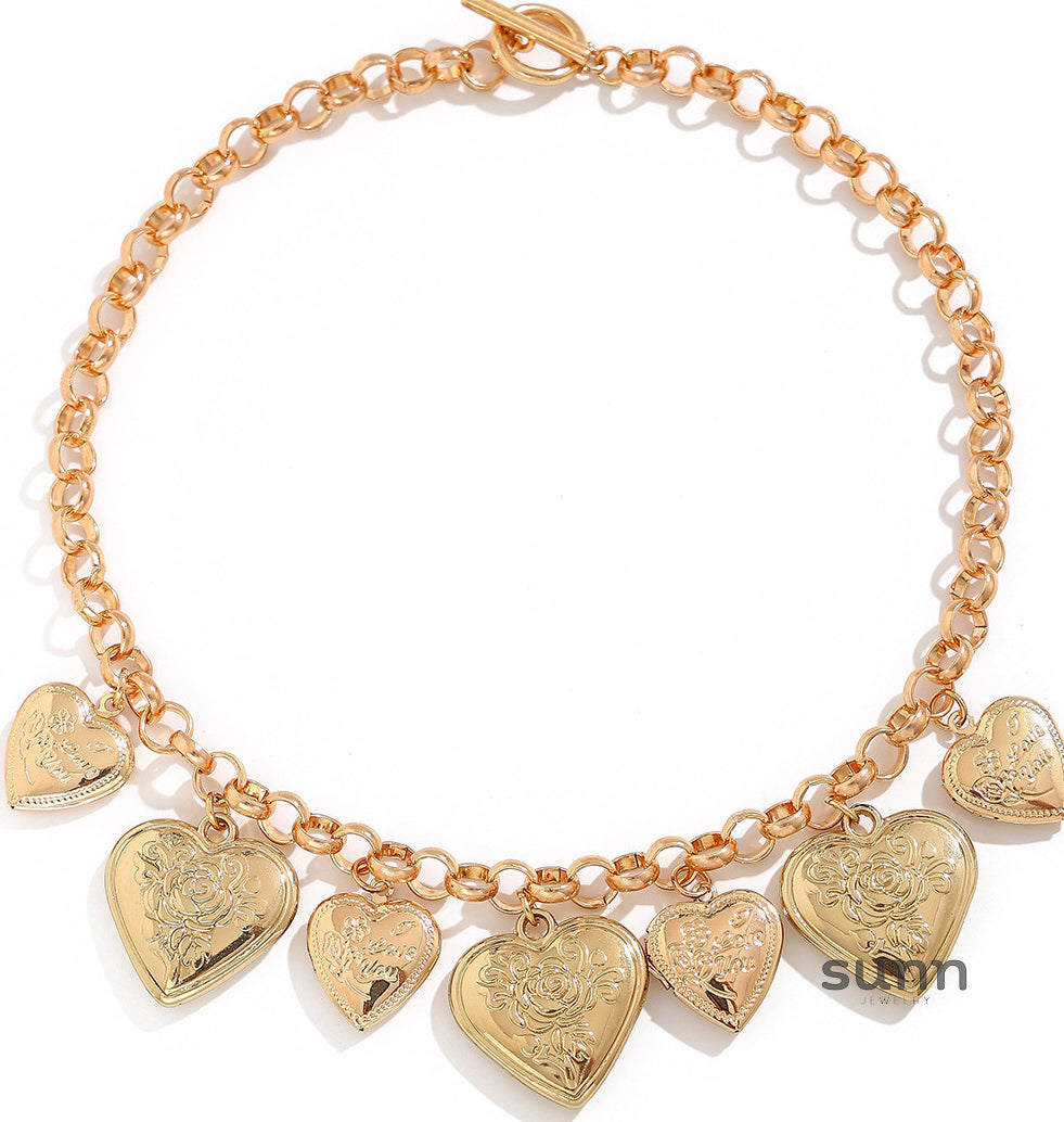 Teresa Chunky Heart Necklace [4CGGL2EX]