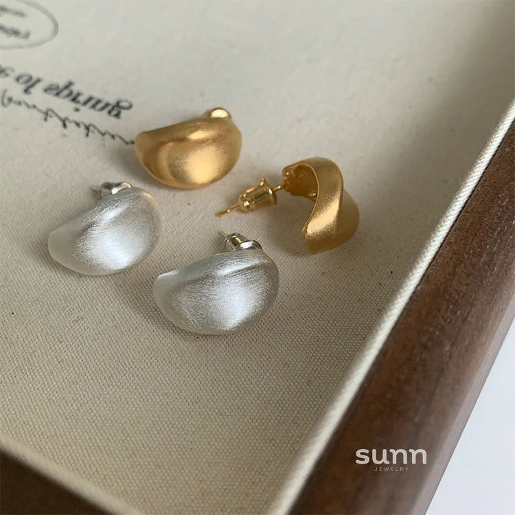 Teyanna Brushed Metal Stud Earrings