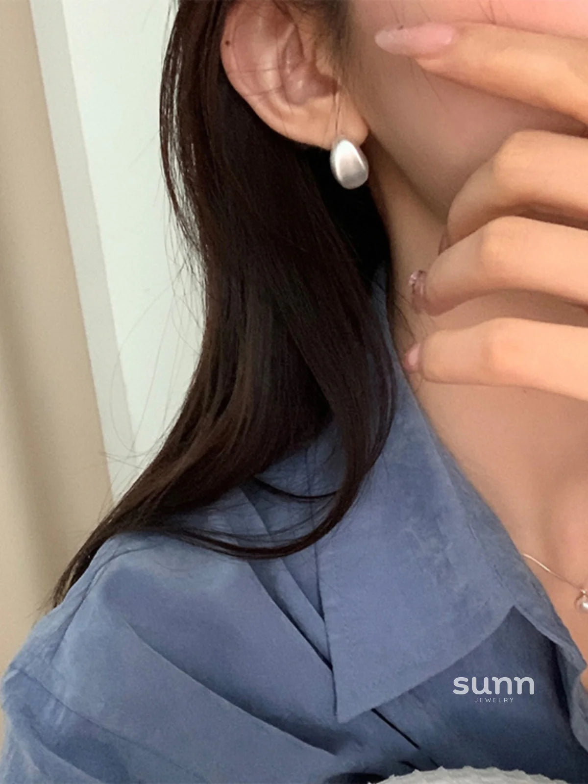 Teyanna Brushed Metal Stud Earrings