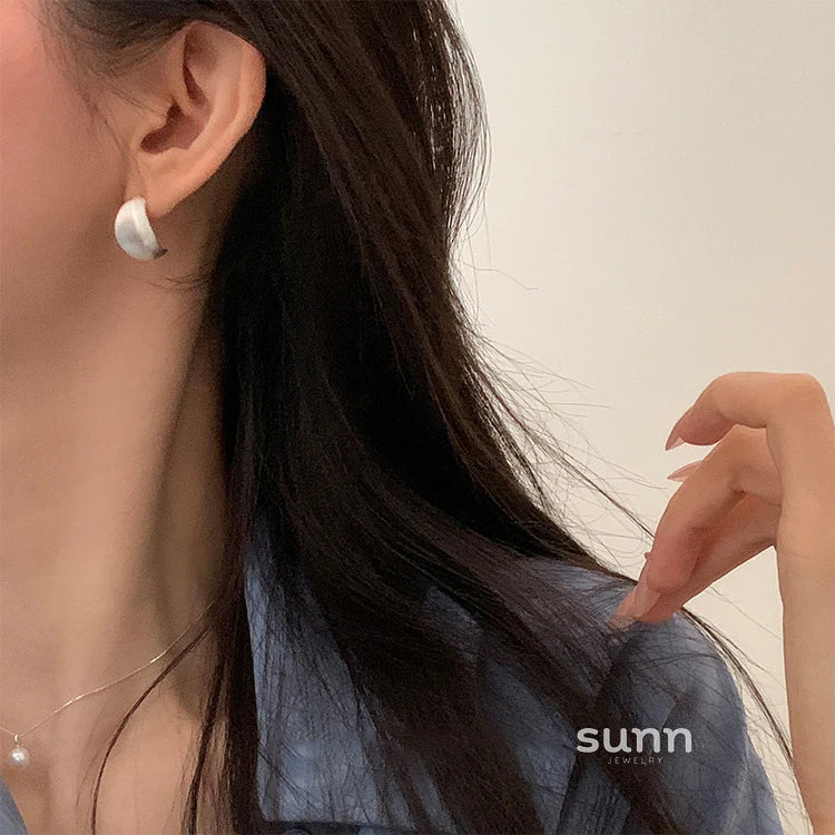 Teyanna Brushed Metal Stud Earrings