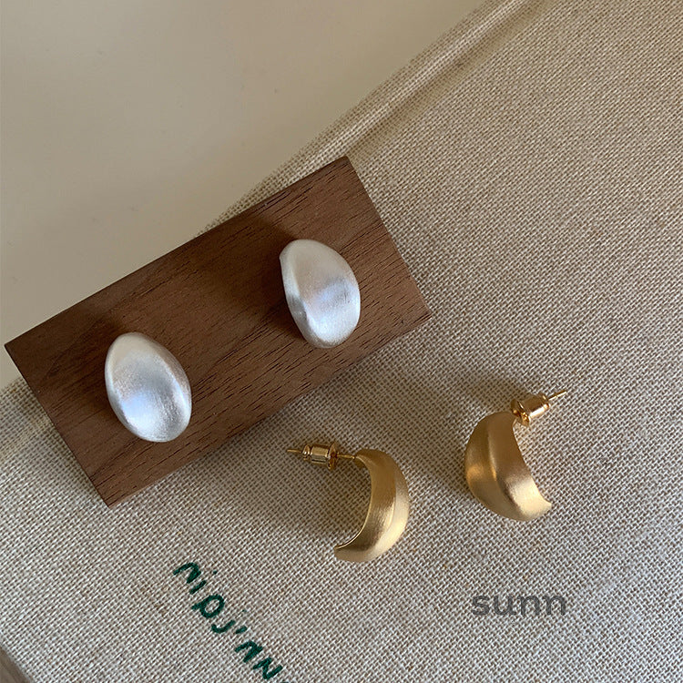 Teyanna Brushed Metal Stud Earrings