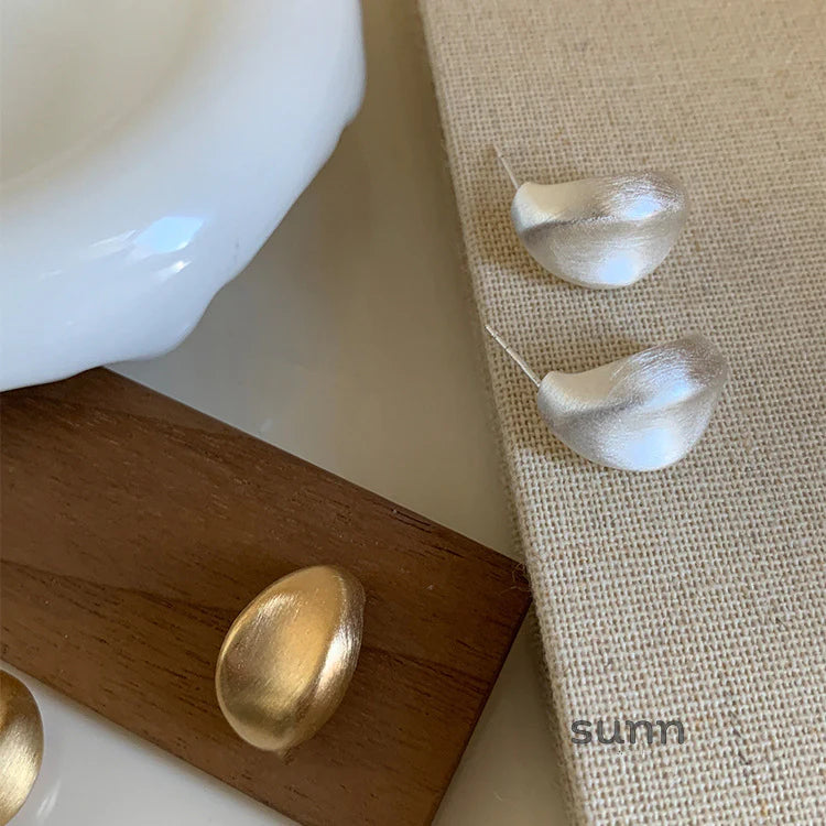 Teyanna Brushed Metal Stud Earrings